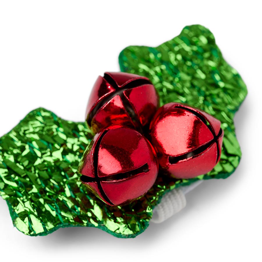 Sparkle Holly Cat Collar Slider – Festive Holiday Accessory